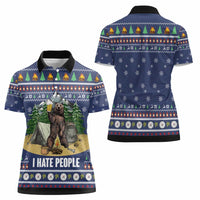 Bear Christmas Women Polo Shirt Camping I Hate People - Wonder Print Shop