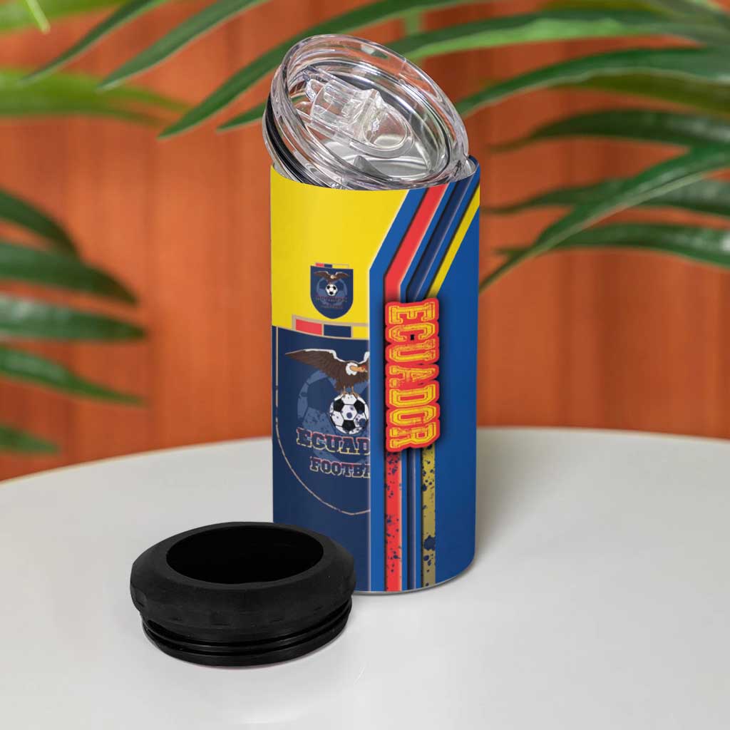 Ecuador Football 4 in 1 Can Cooler Tumbler La Tricolor Soccer - Road To Champion - Wonder Print Shop