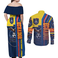 Ecuador Football Couples Matching Off Shoulder Maxi Dress and Long Sleeve Button Shirt La Tricolor Soccer - Road To Champion - Wonder Print Shop