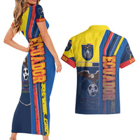 Ecuador Football Couples Matching Short Sleeve Bodycon Dress and Hawaiian Shirt La Tricolor Soccer - Road To Champion - Wonder Print Shop