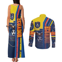 Ecuador Football Couples Matching Tank Maxi Dress and Long Sleeve Button Shirt La Tricolor Soccer - Road To Champion - Wonder Print Shop