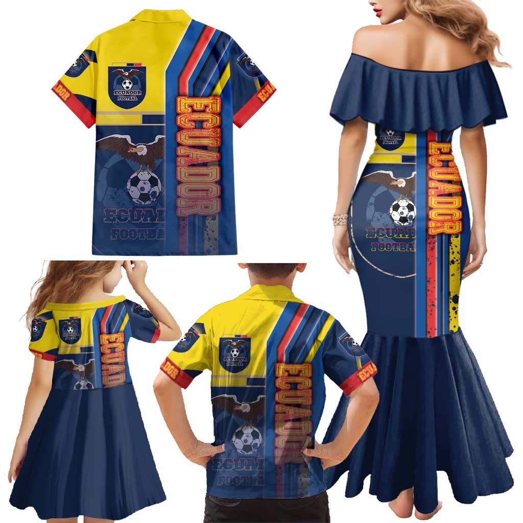 Ecuador Football Family Matching Mermaid Dress and Hawaiian Shirt La Tricolor Soccer - Road To Champion - Wonder Print Shop