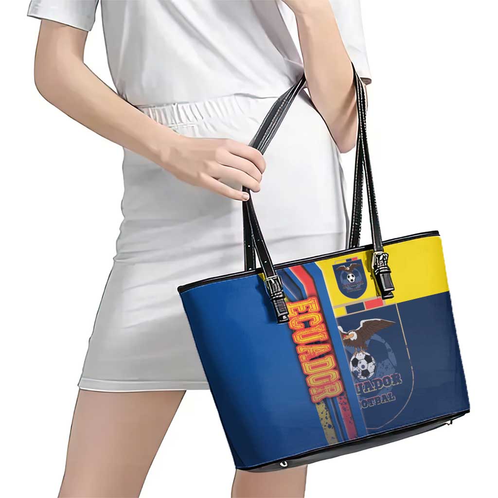Ecuador Football Leather Tote Bag La Tricolor Soccer - Road To Champion - Wonder Print Shop
