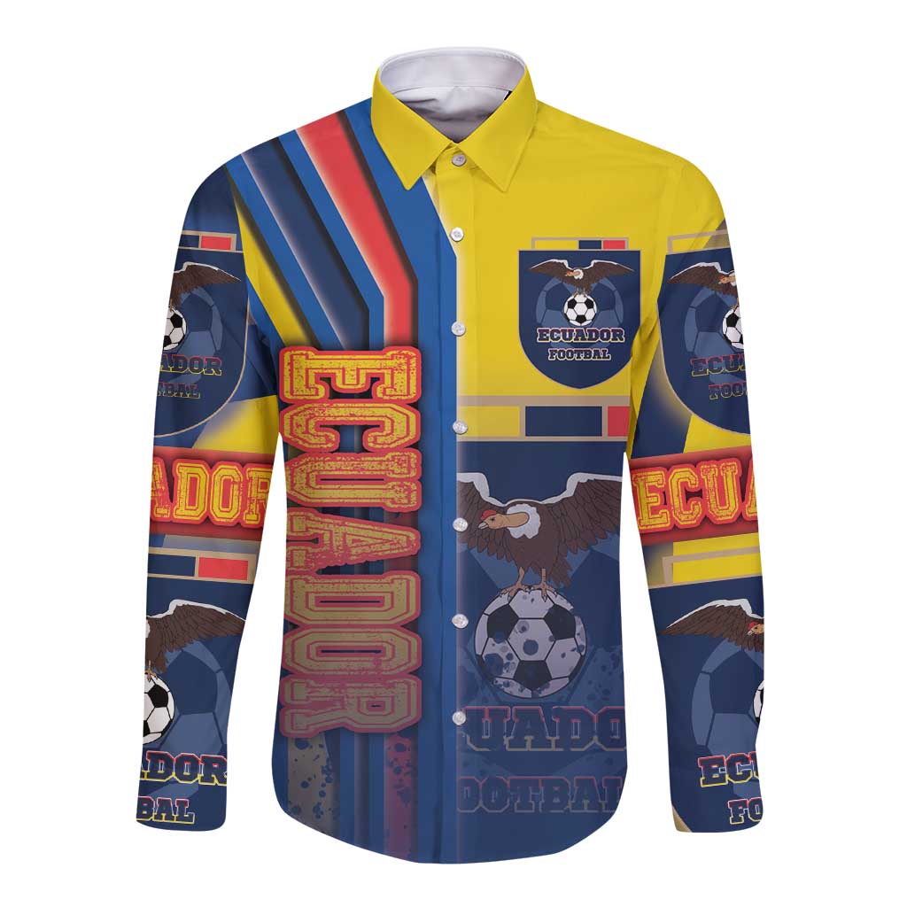 Ecuador Football Long Sleeve Button Shirt La Tricolor Soccer - Road To Champion - Wonder Print Shop