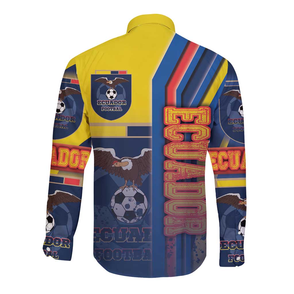 Ecuador Football Long Sleeve Button Shirt La Tricolor Soccer - Road To Champion - Wonder Print Shop