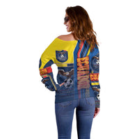Ecuador Football Off Shoulder Sweater La Tricolor Soccer - Road To Champion - Wonder Print Shop