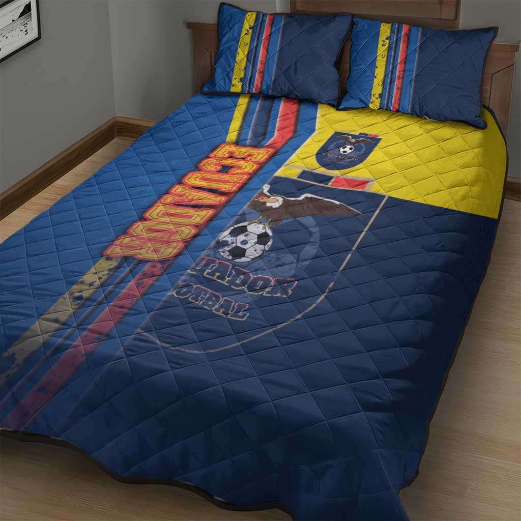 Ecuador Football Quilt Bed Set La Tricolor Soccer - Road To Champion - Wonder Print Shop