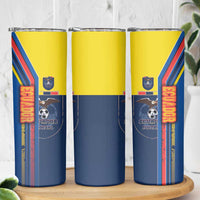 Ecuador Football Skinny Tumbler La Tricolor Soccer - Road To Champion - Wonder Print Shop