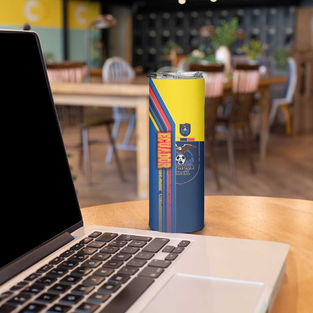 Ecuador Football Skinny Tumbler La Tricolor Soccer - Road To Champion - Wonder Print Shop