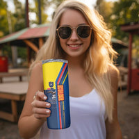 Ecuador Football Skinny Tumbler La Tricolor Soccer - Road To Champion - Wonder Print Shop