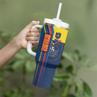 Ecuador Football Tumbler With Handle La Tricolor Soccer - Road To Champion - Wonder Print Shop