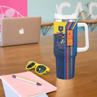 Ecuador Football Tumbler With Handle La Tricolor Soccer - Road To Champion - Wonder Print Shop