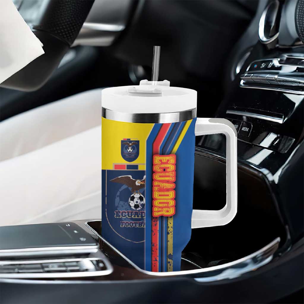 Ecuador Football Tumbler With Handle La Tricolor Soccer - Road To Champion - Wonder Print Shop