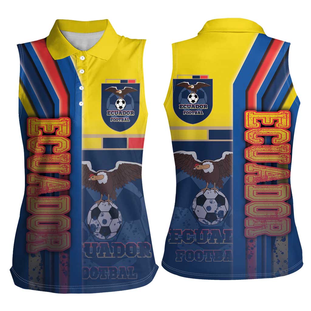 Ecuador Football Women Sleeveless Polo Shirt La Tricolor Soccer - Road To Champion - Wonder Print Shop