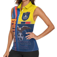 Ecuador Football Women Sleeveless Polo Shirt La Tricolor Soccer - Road To Champion - Wonder Print Shop