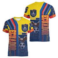 Ecuador Football Women V-Neck T-Shirt La Tricolor Soccer - Road To Champion - Wonder Print Shop