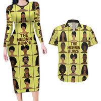 The Melanin Bunch Couples Matching Long Sleeve Bodycon Dress and Hawaiian Shirt Africa Black People