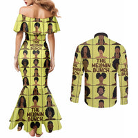 The Melanin Bunch Couples Matching Mermaid Dress and Long Sleeve Button Shirt Africa Black People