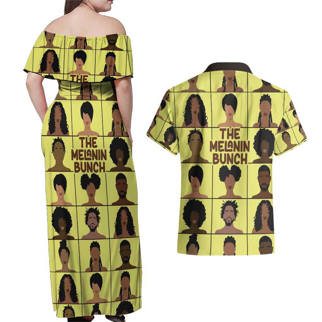 The Melanin Bunch Couples Matching Off Shoulder Maxi Dress and Hawaiian Shirt Africa Black People
