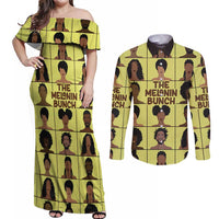 The Melanin Bunch Couples Matching Off Shoulder Maxi Dress and Long Sleeve Button Shirt Africa Black People