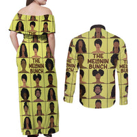 The Melanin Bunch Couples Matching Off Shoulder Maxi Dress and Long Sleeve Button Shirt Africa Black People