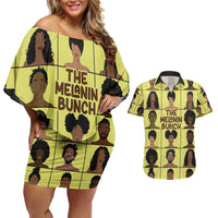 The Melanin Bunch Couples Matching Off Shoulder Short Dress and Hawaiian Shirt Africa Black People