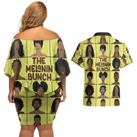 The Melanin Bunch Couples Matching Off Shoulder Short Dress and Hawaiian Shirt Africa Black People