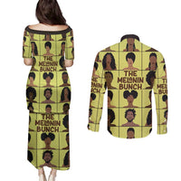 The Melanin Bunch Couples Matching Puletasi and Long Sleeve Button Shirt Africa Black People
