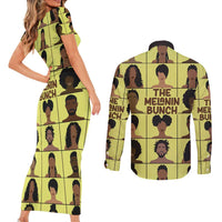 The Melanin Bunch Couples Matching Short Sleeve Bodycon Dress and Long Sleeve Button Shirt Africa Black People