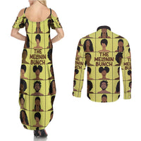 The Melanin Bunch Couples Matching Summer Maxi Dress and Long Sleeve Button Shirt Africa Black People