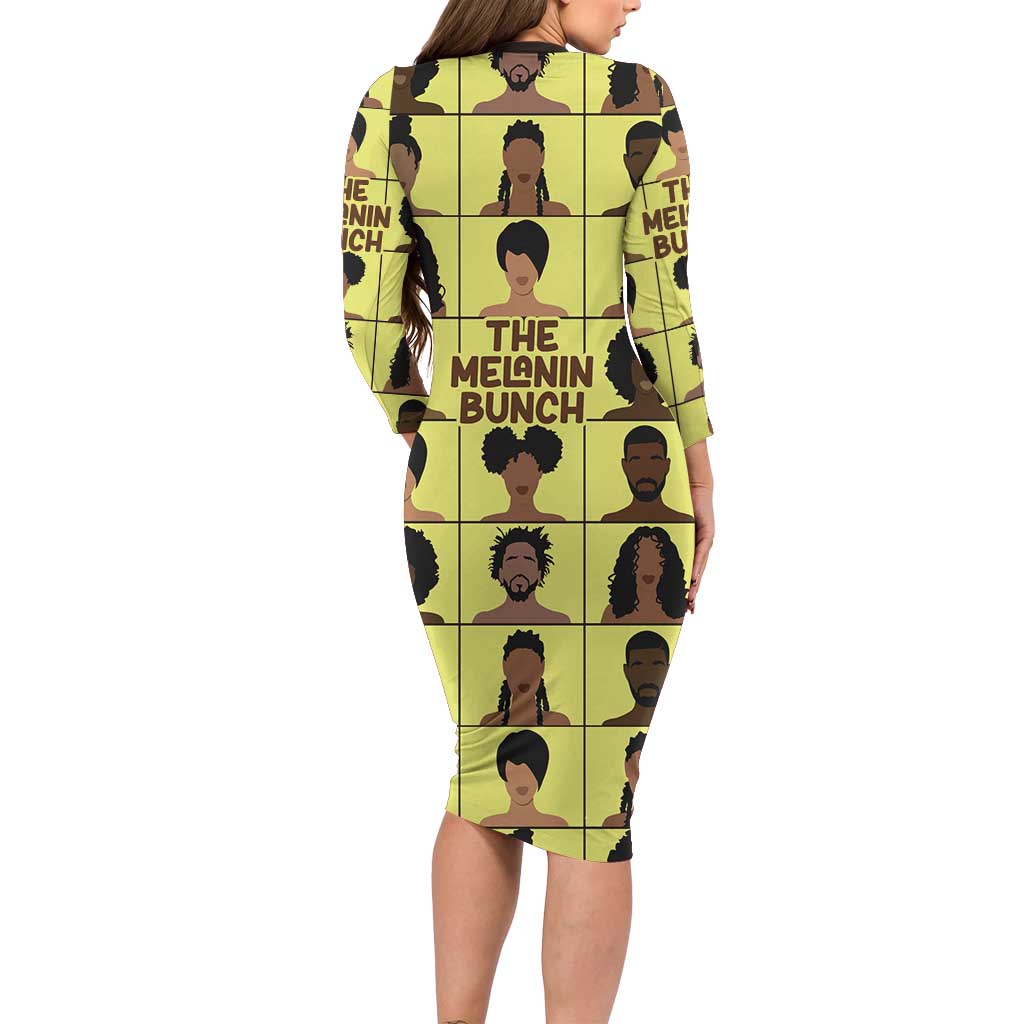The Melanin Bunch Family Matching Long Sleeve Bodycon Dress and Hawaiian Shirt Africa Black People