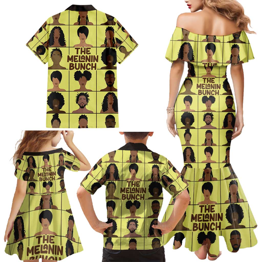 The Melanin Bunch Family Matching Mermaid Dress and Hawaiian Shirt Africa Black People
