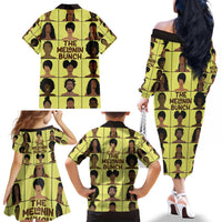 The Melanin Bunch Family Matching Off The Shoulder Long Sleeve Dress and Hawaiian Shirt Africa Black People