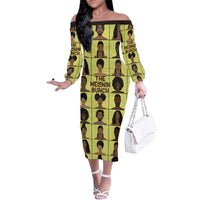 The Melanin Bunch Family Matching Off The Shoulder Long Sleeve Dress and Hawaiian Shirt Africa Black People