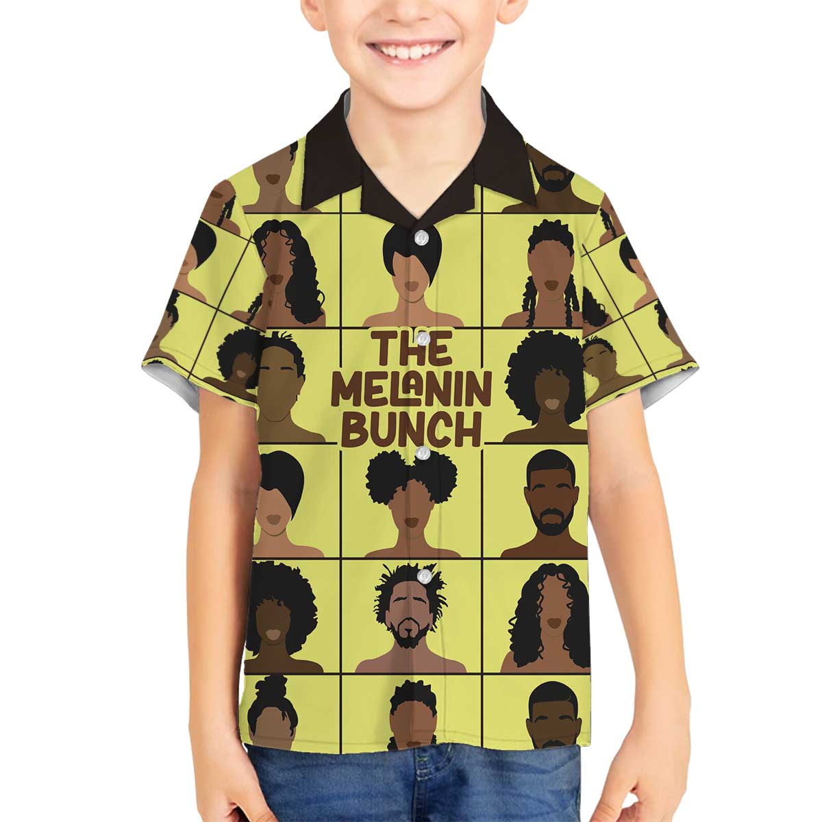 The Melanin Bunch Family Matching Off The Shoulder Long Sleeve Dress and Hawaiian Shirt Africa Black People