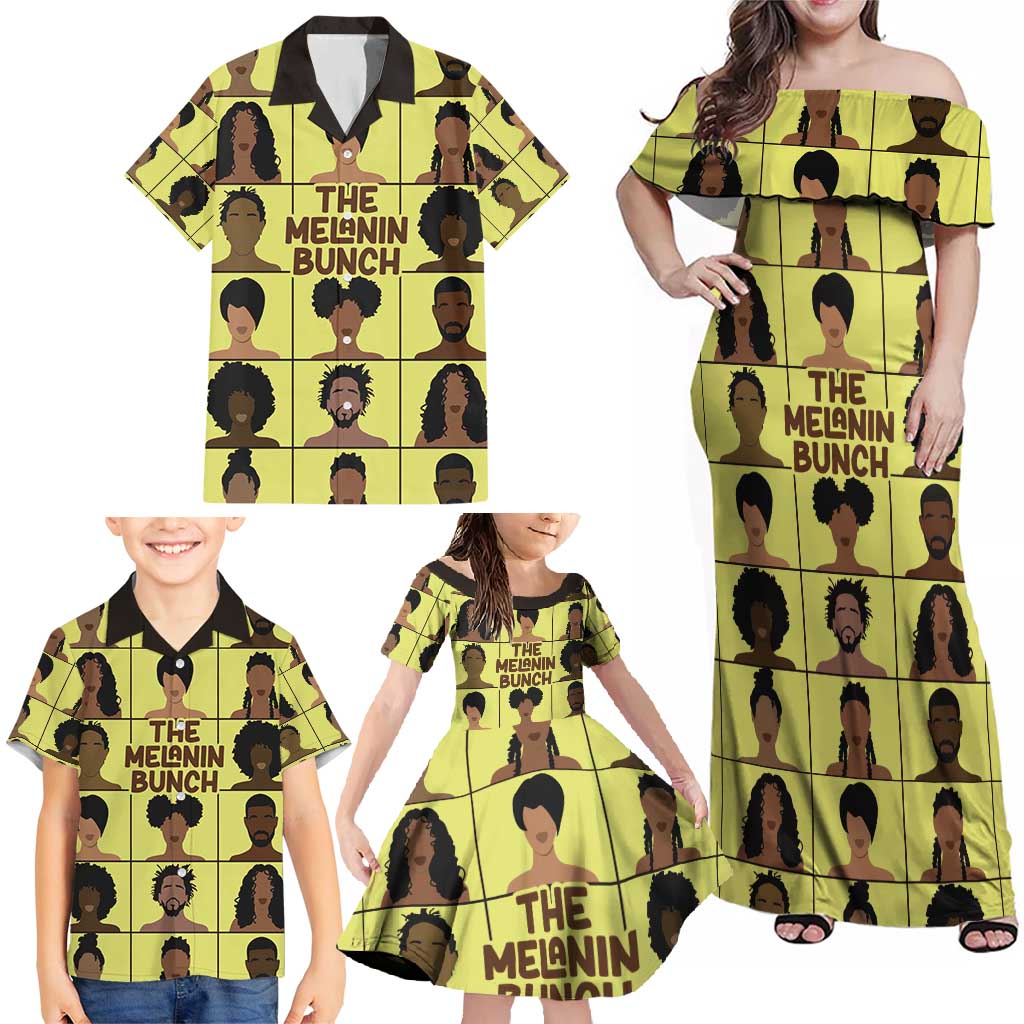 The Melanin Bunch Family Matching Off Shoulder Maxi Dress and Hawaiian Shirt Africa Black People