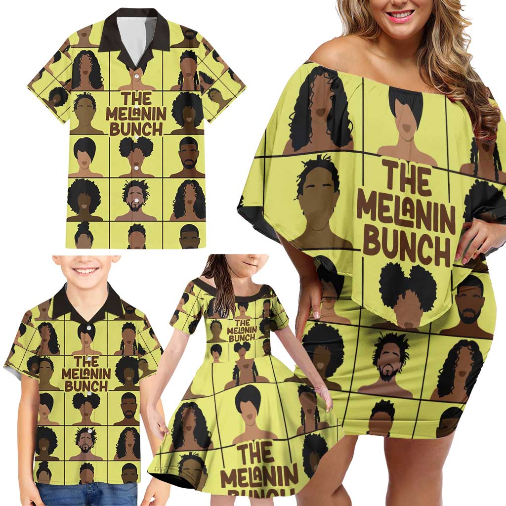 The Melanin Bunch Family Matching Off Shoulder Short Dress and Hawaiian Shirt Africa Black People