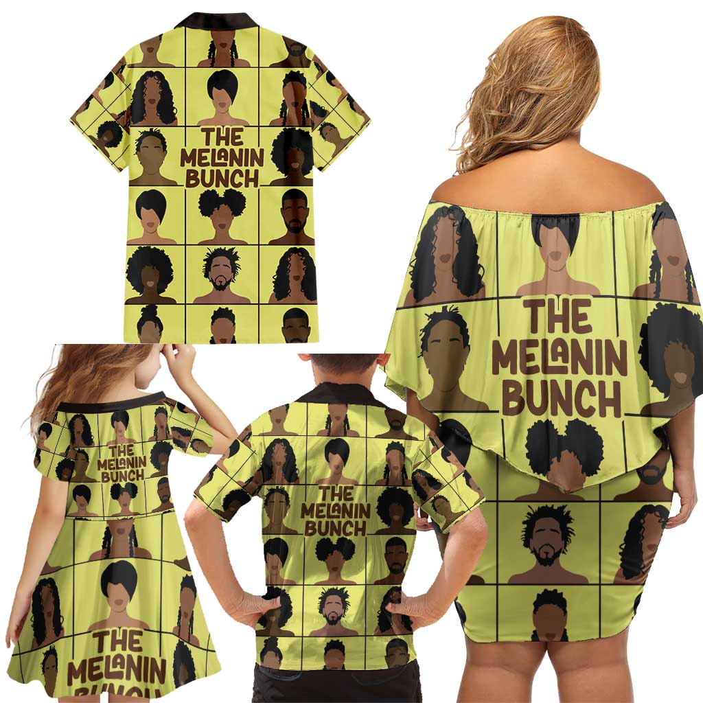 The Melanin Bunch Family Matching Off Shoulder Short Dress and Hawaiian Shirt Africa Black People