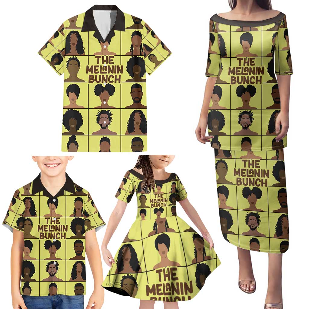 The Melanin Bunch Family Matching Puletasi and Hawaiian Shirt Africa Black People