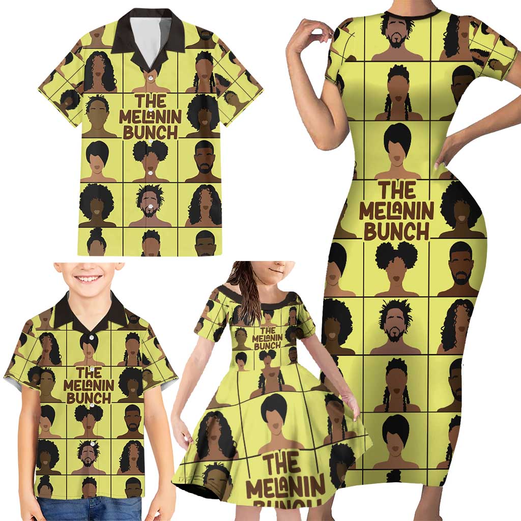 The Melanin Bunch Family Matching Short Sleeve Bodycon Dress and Hawaiian Shirt Africa Black People