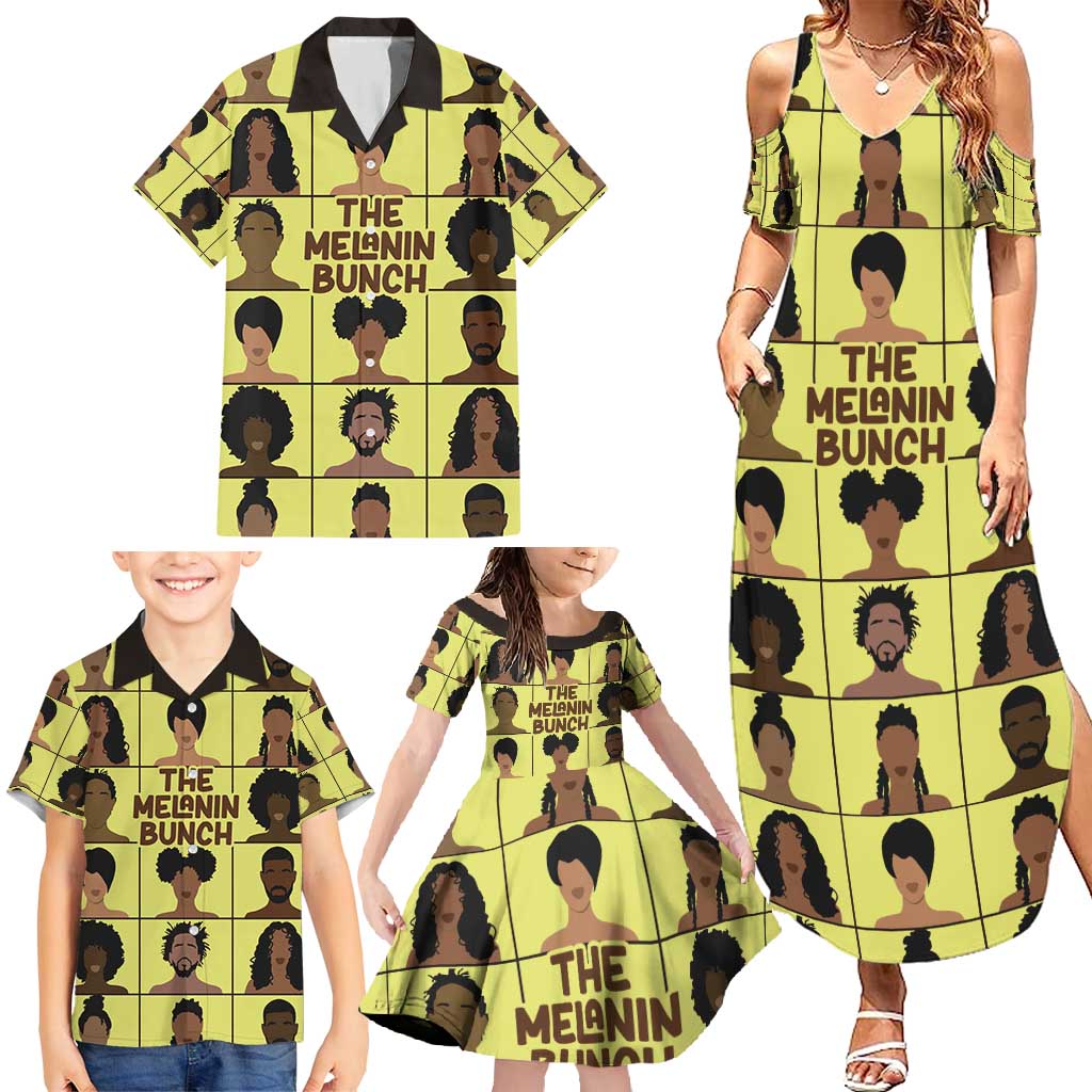The Melanin Bunch Family Matching Summer Maxi Dress and Hawaiian Shirt Africa Black People