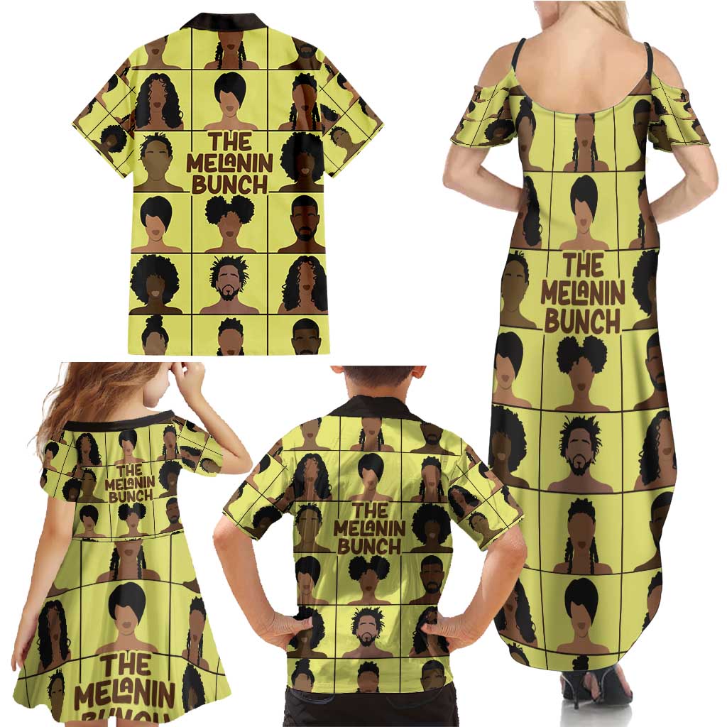The Melanin Bunch Family Matching Summer Maxi Dress and Hawaiian Shirt Africa Black People