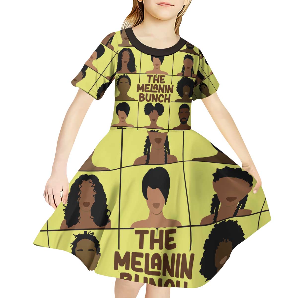 The Melanin Bunch Kid Short Sleeve Dress Africa Black People
