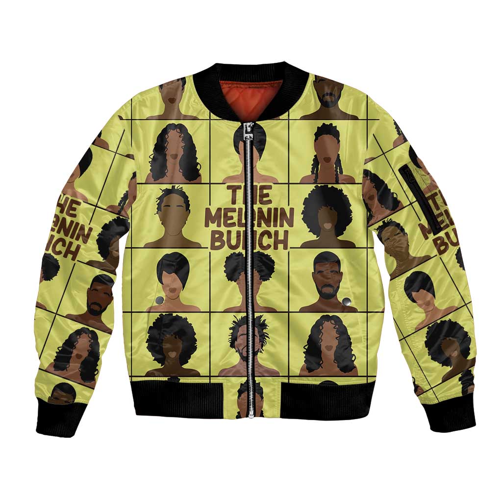 The Melanin Bunch Sleeve Zip Bomber Jacket Africa Black People - Wonder Print Shop