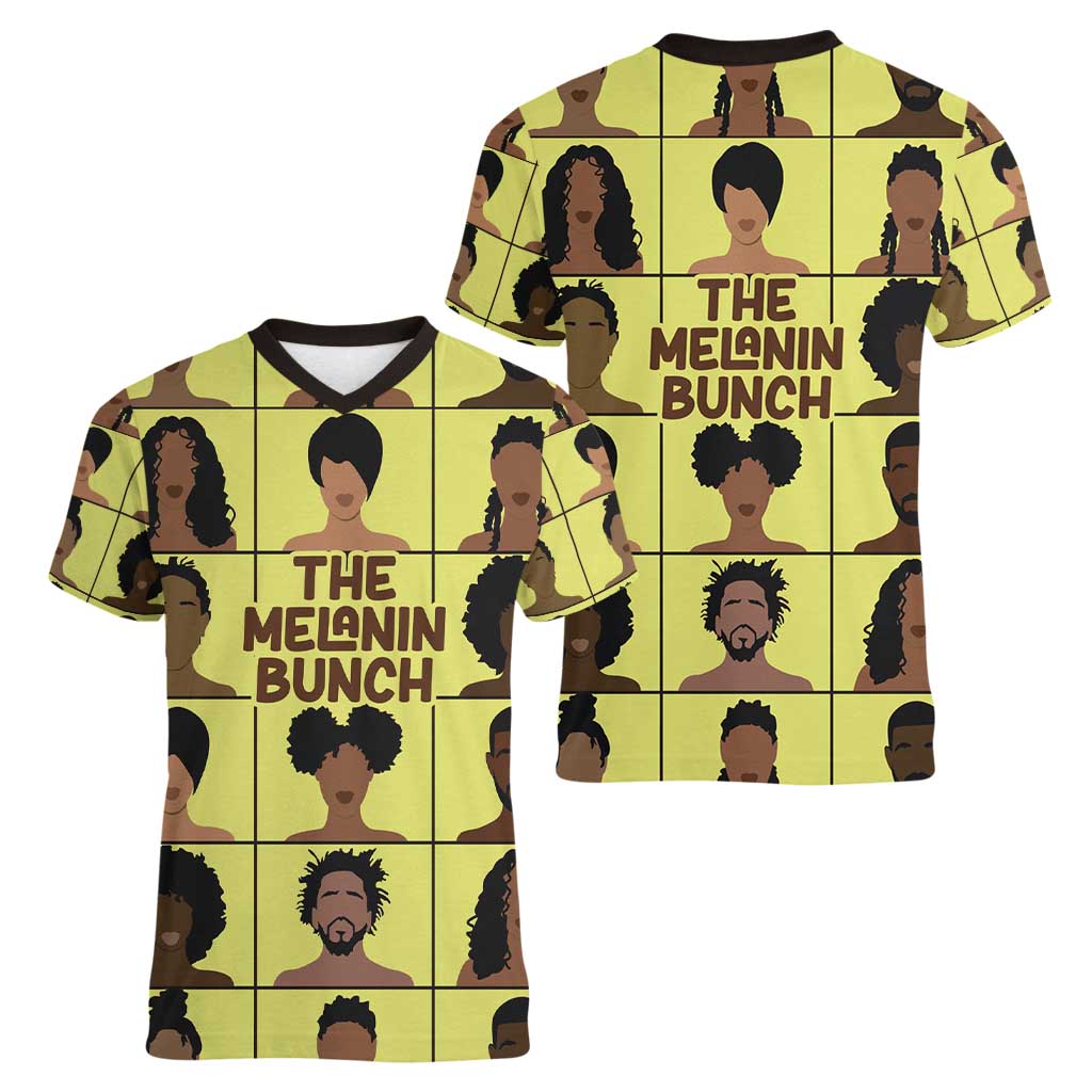 The Melanin Bunch Women V-Neck T-Shirt Africa Black People - Wonder Print Shop