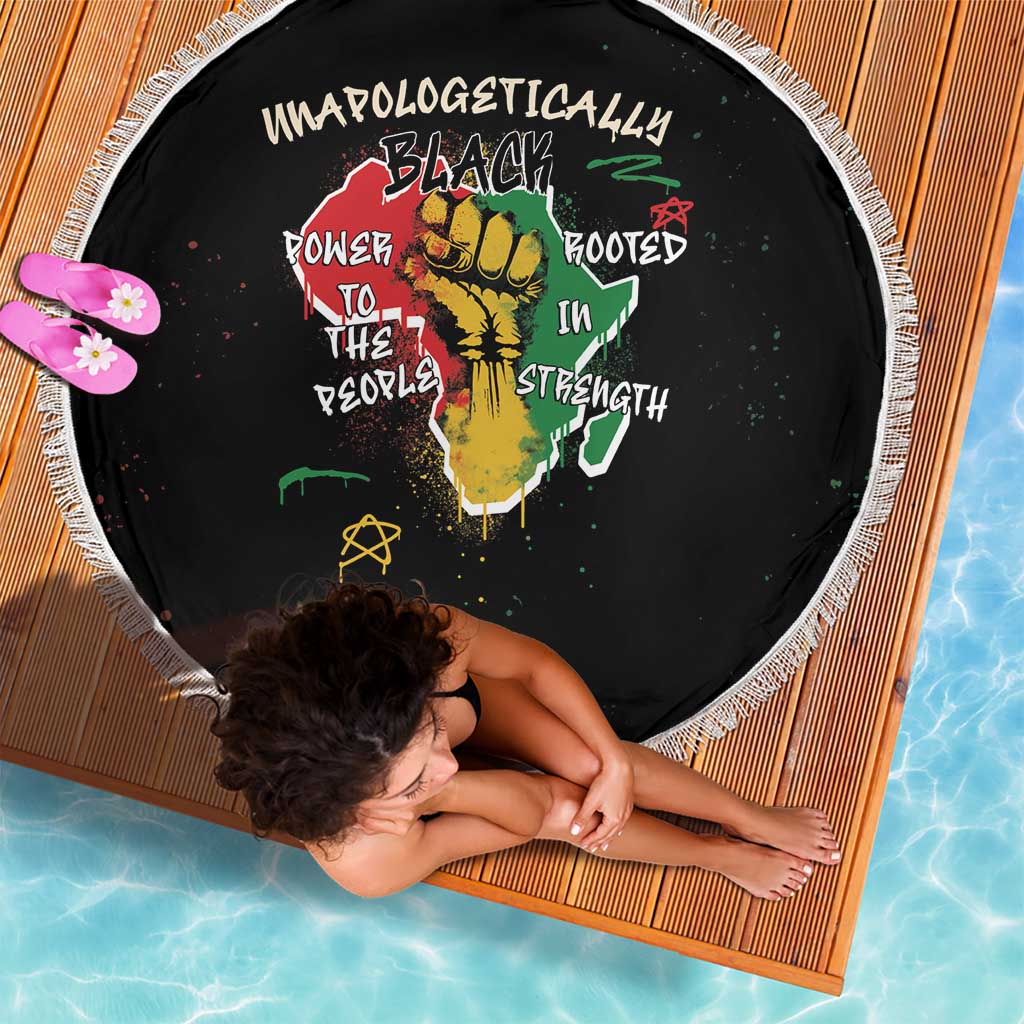 Power in Our Roots Beach Blanket Unapologetically Black African