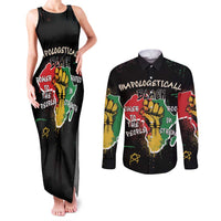 Power in Our Roots Couples Matching Tank Maxi Dress and Long Sleeve Button Shirt Unapologetically Black African