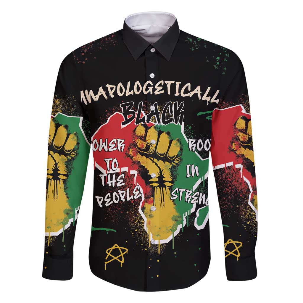 Power in Our Roots Family Matching Long Sleeve Bodycon Dress and Hawaiian Shirt Unapologetically Black African