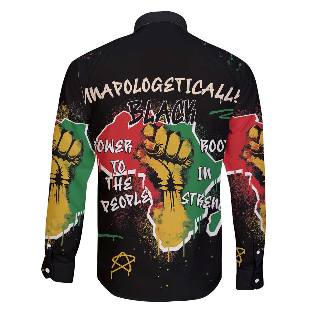 Power in Our Roots Family Matching Long Sleeve Bodycon Dress and Hawaiian Shirt Unapologetically Black African