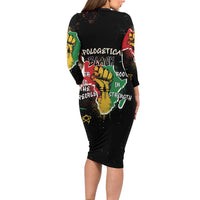 Power in Our Roots Family Matching Long Sleeve Bodycon Dress and Hawaiian Shirt Unapologetically Black African